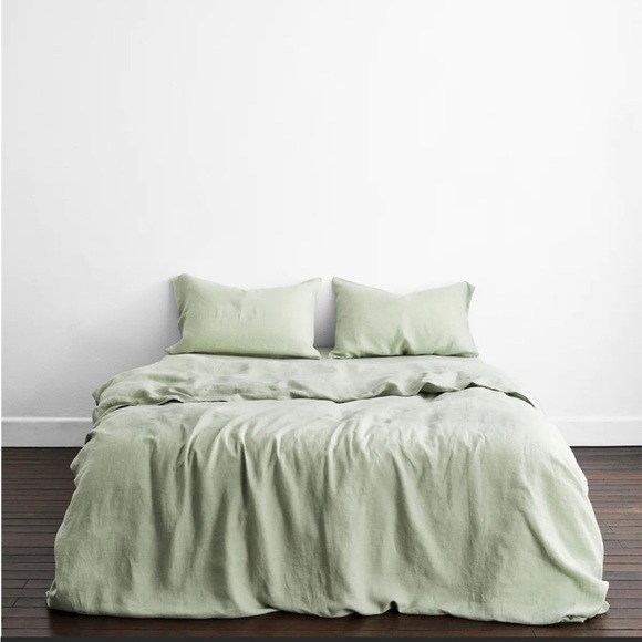 Bed Threads Bedding Bed Threads 0 Flax Linen Duvet Cover In Sage